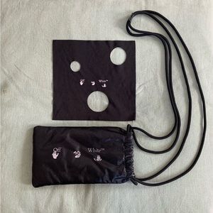 Authentic Off White Black Sunglasses Pouch and frames cleaning cloth